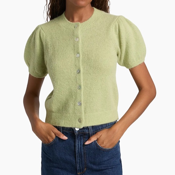 NWT DÔEN Anisa Alpaca-Blend Puff-Sleeve Cardigan - Picture 10 of 14